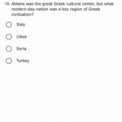 Athens was the great Greek cultural center but what modern day nation was a key region of Greek civ
