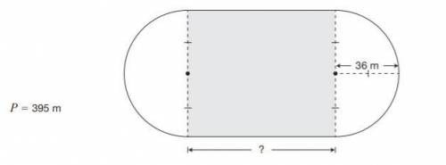 A school has a track that is made up of a rectangle with two semicircles at each end, as pictured.