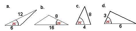 Which triangles are similar? d a b c