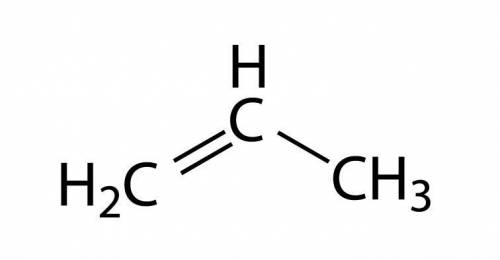 What is the name of the organic molecule modeled below? A propane B propene C propyne