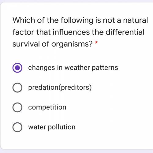 Which of the following is not a natural factor that influences the differential survival of organis