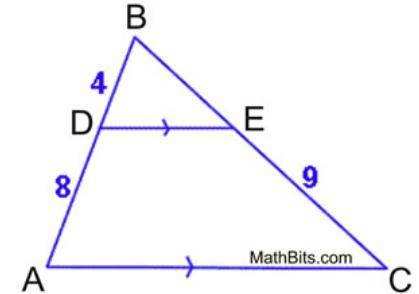 Given the diagram below with line DE║ line AC. Find BC.