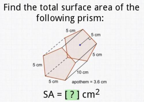 What is the total surface area of this prism?