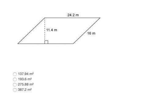QUESTION 3 What is the area of the parallelogram?