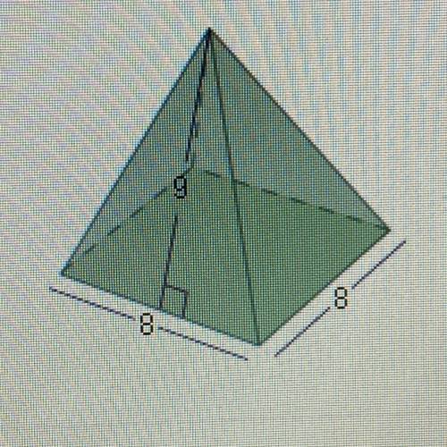What is the surface area of the regular pyramid given below?

A. 144 units2
B. 352 units2
C. 176 u