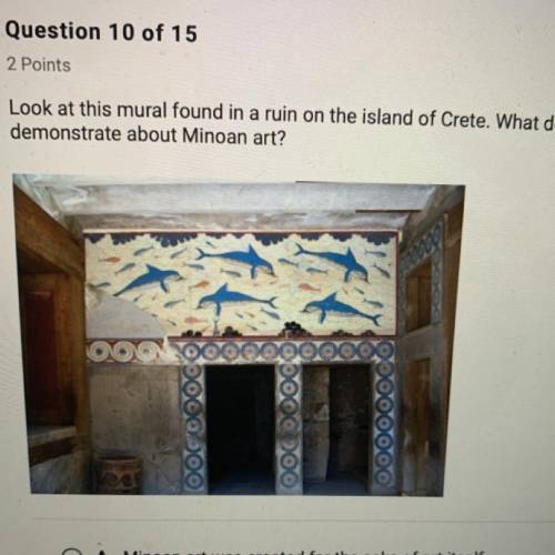 Look at this mural found in a ruin on the island of Crete. What does this mural

demonstrate about