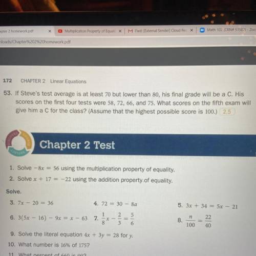 Can anyone help me out with #53? (word problem at the top of the page) It seems like a simple probl