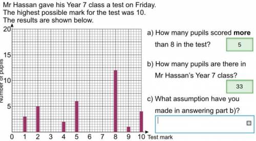 Mr Hassan gave his Y7 class a test on Friday. Can anyone answer C correctly?