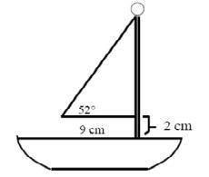 You are building a model sailboat. The plans show that the base of the main sail is 9 cm, the botto