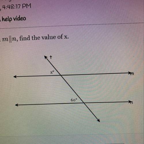 Given m||n, find the value of x?