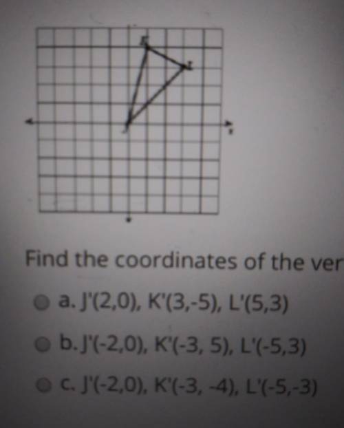 find the coordinates of the vertices of the triangle after a reflection across the line x= -1 and t