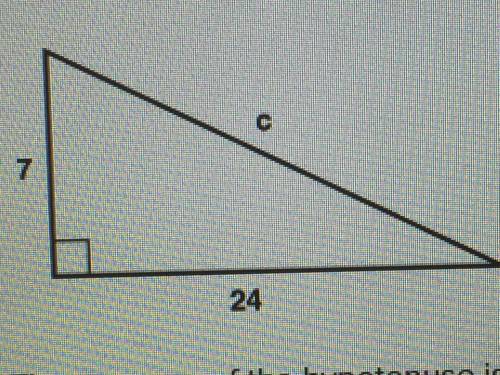 Find the length of the hypotenuse. The measure of the hypotenuse?