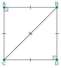 ΔABC is an isosceles right triangle. Use the isosceles triangle base angles theorem and the sum of