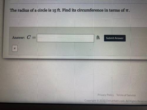Whats the circumference in terms of pi?