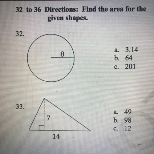 Need answers to 32 and 33