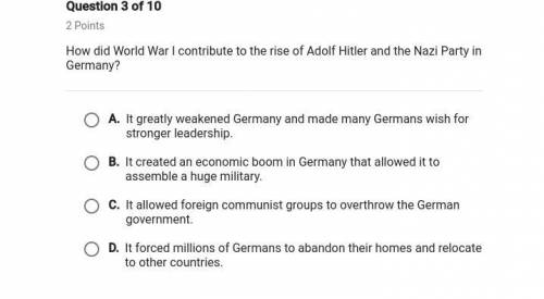 How did World War I contribute to the rise and of Adolf Hitler and the Nazi Party in Germany?