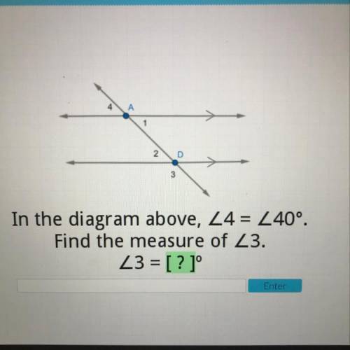 Find the measure of angle 3 
please help !!