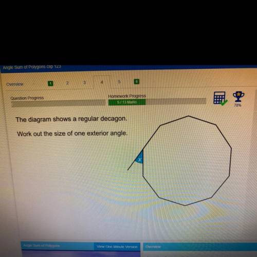 Work of the size of one exterior angle