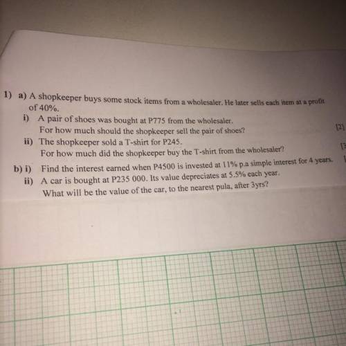 Please help with question 1.ii)
ASAP