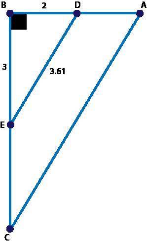 PLEASE HELP! (05.01 MC)

Triangle BAC was dilated from triangle BDE at a scale factor of 2. What p