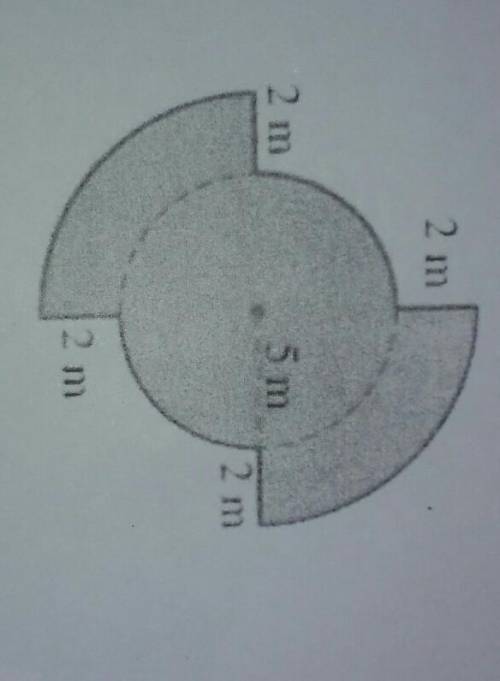 The area of the shape given is: (Use pie = 3.14)