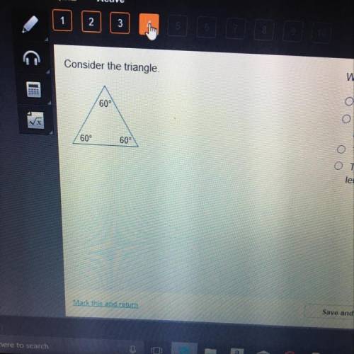 Which statement is true about the lengths of the sides?

O Each side has a different length.
OTwo