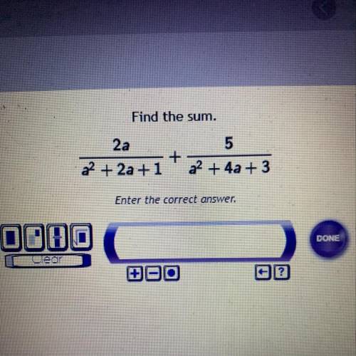 Find the sum.
5
2a
a? + 2a + 1
+
a2 + 4a + 3