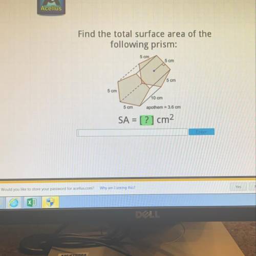 Find the total surface area of the following prism