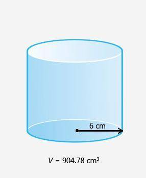 What is the height of the cylinder in the diagram? Round your answer to the nearest whole number.