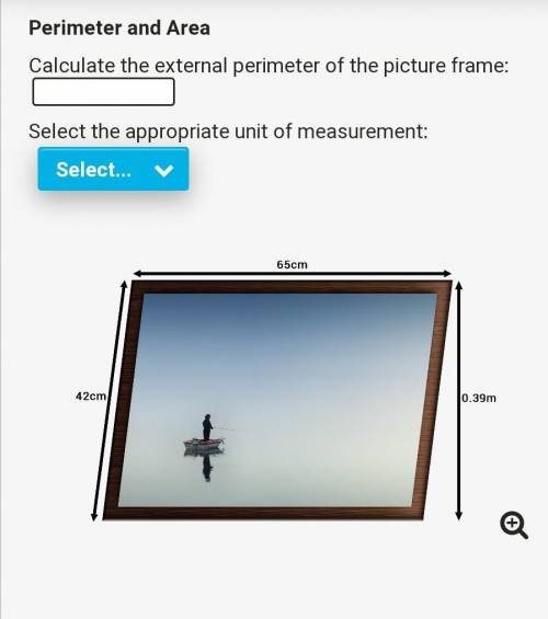 Help me please, Calculate the external perimeter of the picture frame:
