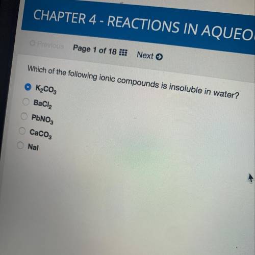 Which of these compounds are Insoluble in water