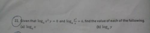 Question topic - logarithm qn 22 in picture below, qns has 2 parts