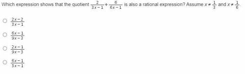 Which expression shows that the quotient {Read Attachment for full question}