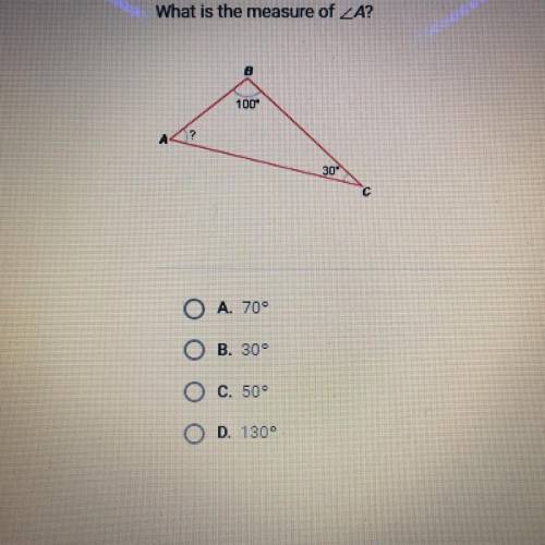 What is the measure of A?