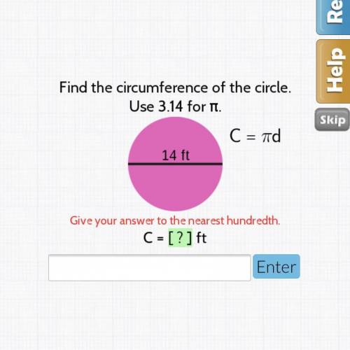 Find the circumference of the circle use 3.14 for