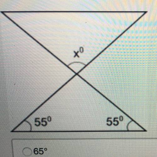 Find the measure of angle x in the figure below:
to