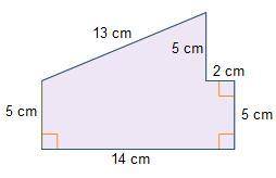 What is the area of the composite figure? -70 cm2 -100 cm2 -105 cm2 -130 cm2