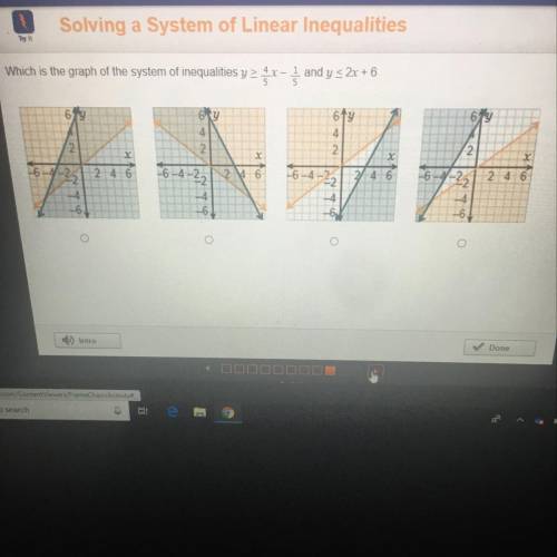 Which is the graph of the system of inequalities y 2 4x - and y = 2x + 6