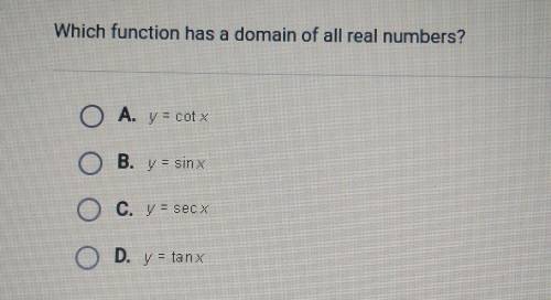 Which function has a domain of all real numbers?