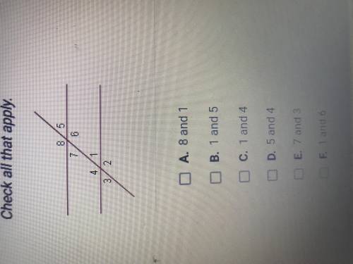 Which angles are corresponding angles