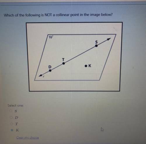 Which of the following is NOT a collinear point in the image below?