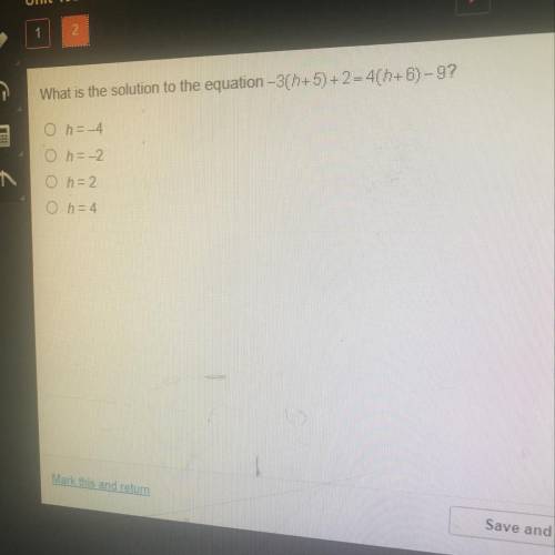 What is the solution to the equation-3(h+5) +2 = 4(+6)-9?