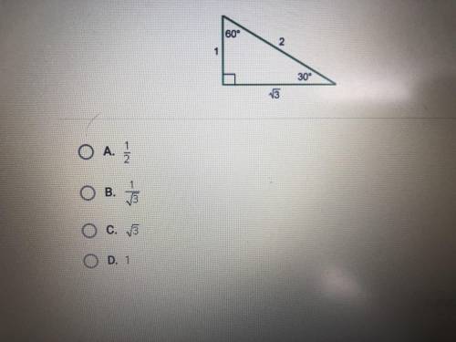 In the triangle below, what is the tangent of 60*?