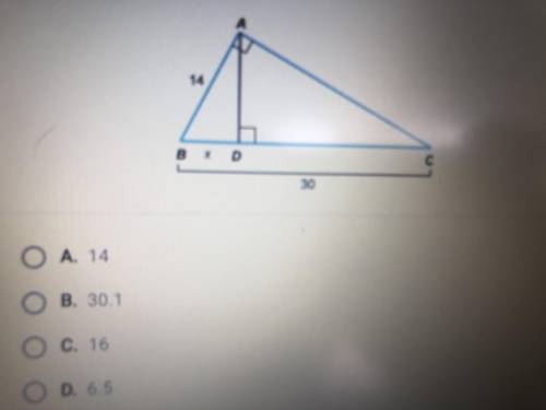 What is the value of x in the diagram below? Id necessary, round your answer to the nearest tenth o