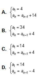 What is the recursive formula for this sequence? 14,18,22,26,30...