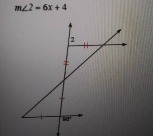 Find the value of xm<2 = 6x + 4