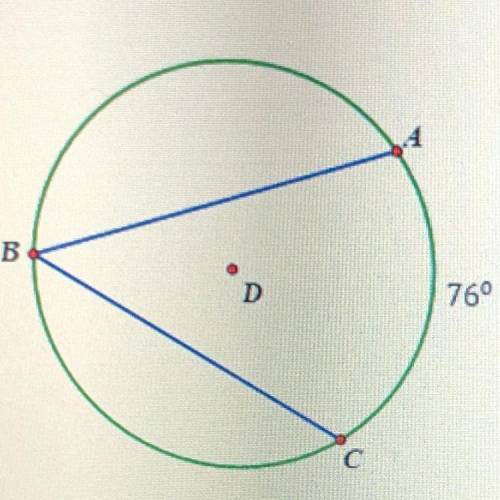What is the measure of angle ABC in circle D?