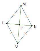 Rhombus LMNO is shown with its diagonals. The length of LN is 30 centimeters. What is the length of