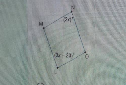 What is the measure of angle N in parallelogram LMNO? *20304050