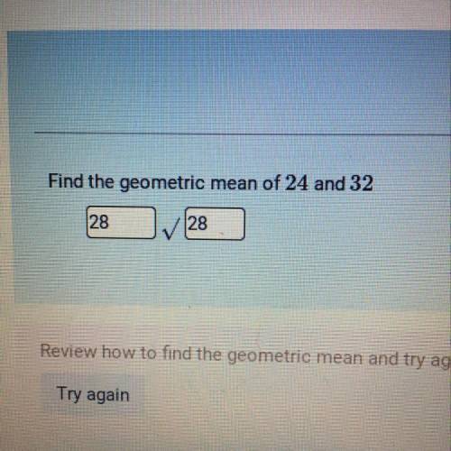 Find the geometric mean of 24 and 32